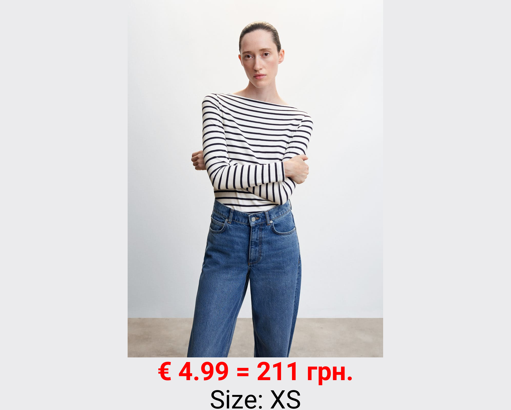 Camiseta cuello barco algodón