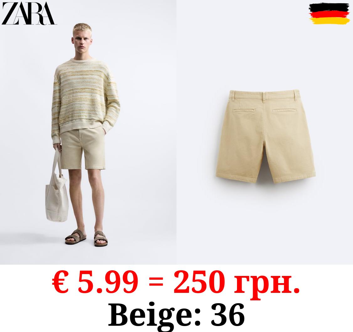 TEXTURED CHINO BERMUDA SHORTS