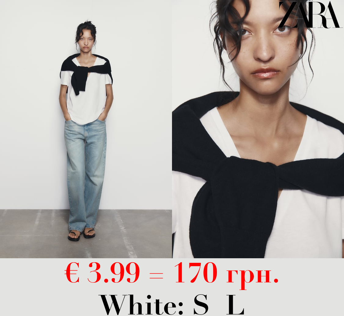 BASIC V-NECK COTTON T-SHIRT