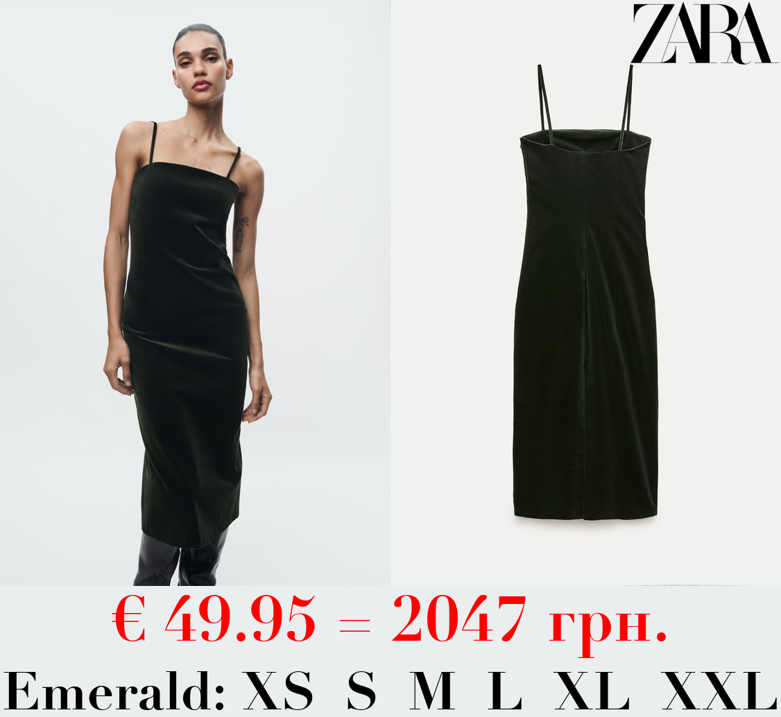 VELVET PENCIL DRESS - ZW COLLECTION