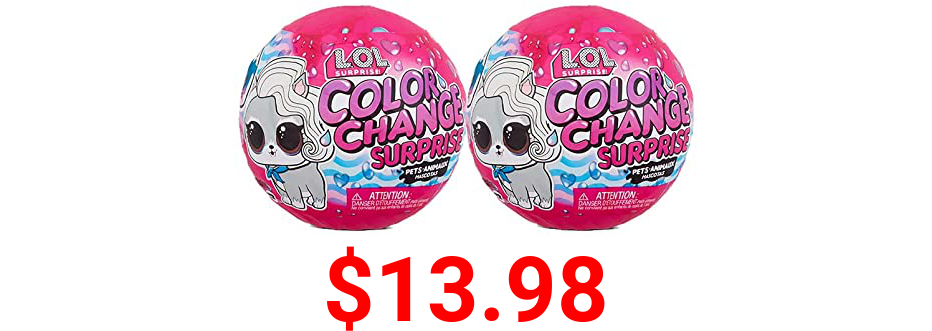 LOL Surprise Color Change Pets 2 Pack Exclusive with 6 Surprises Including Outfit, Accessories, Color Change Ball- Collectible Doll Toy, Gift for Kids, Toys for Girls Boys Ages 4 5 6 7+ Years Old