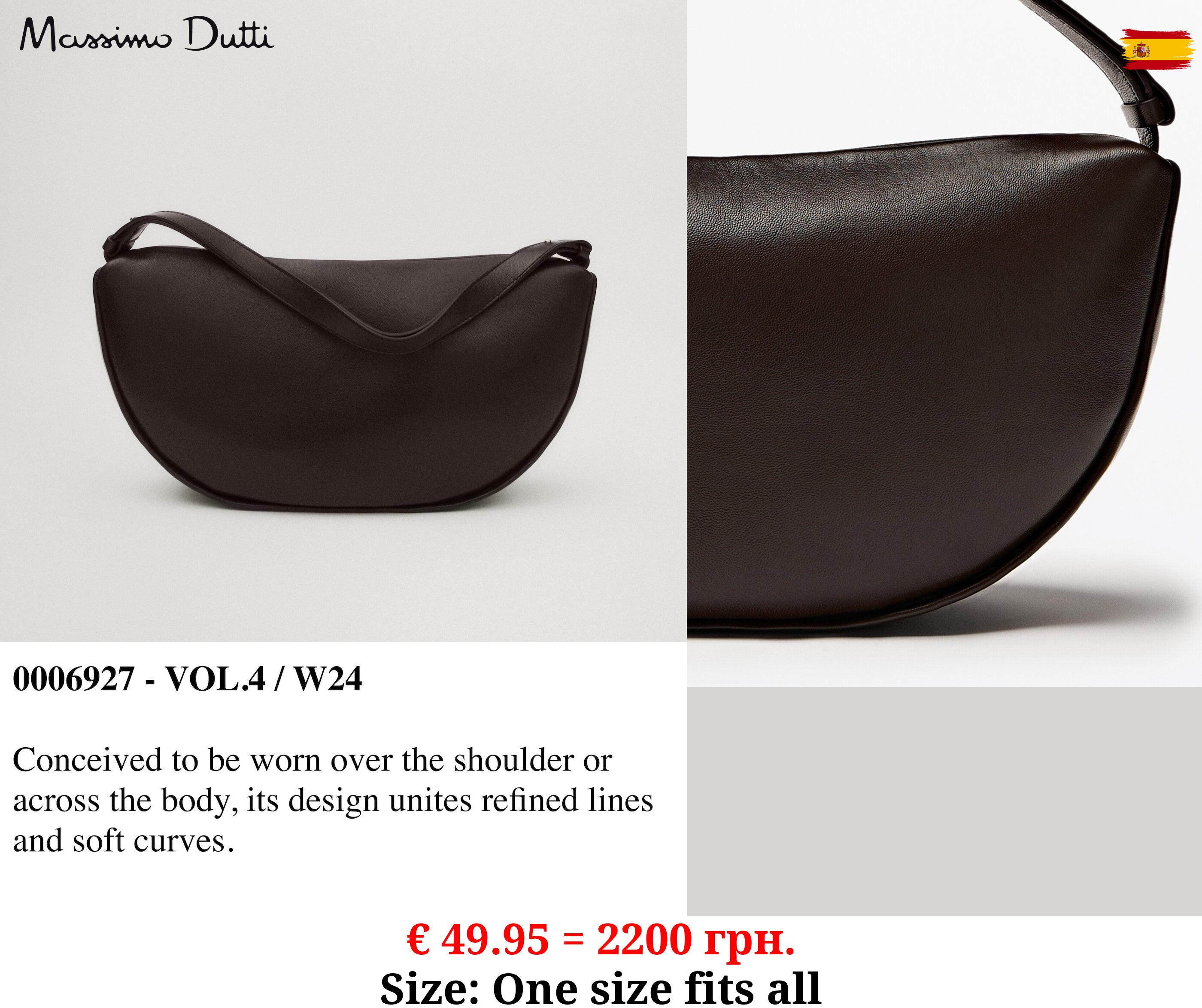 Nappa leather half moon bag BROWN