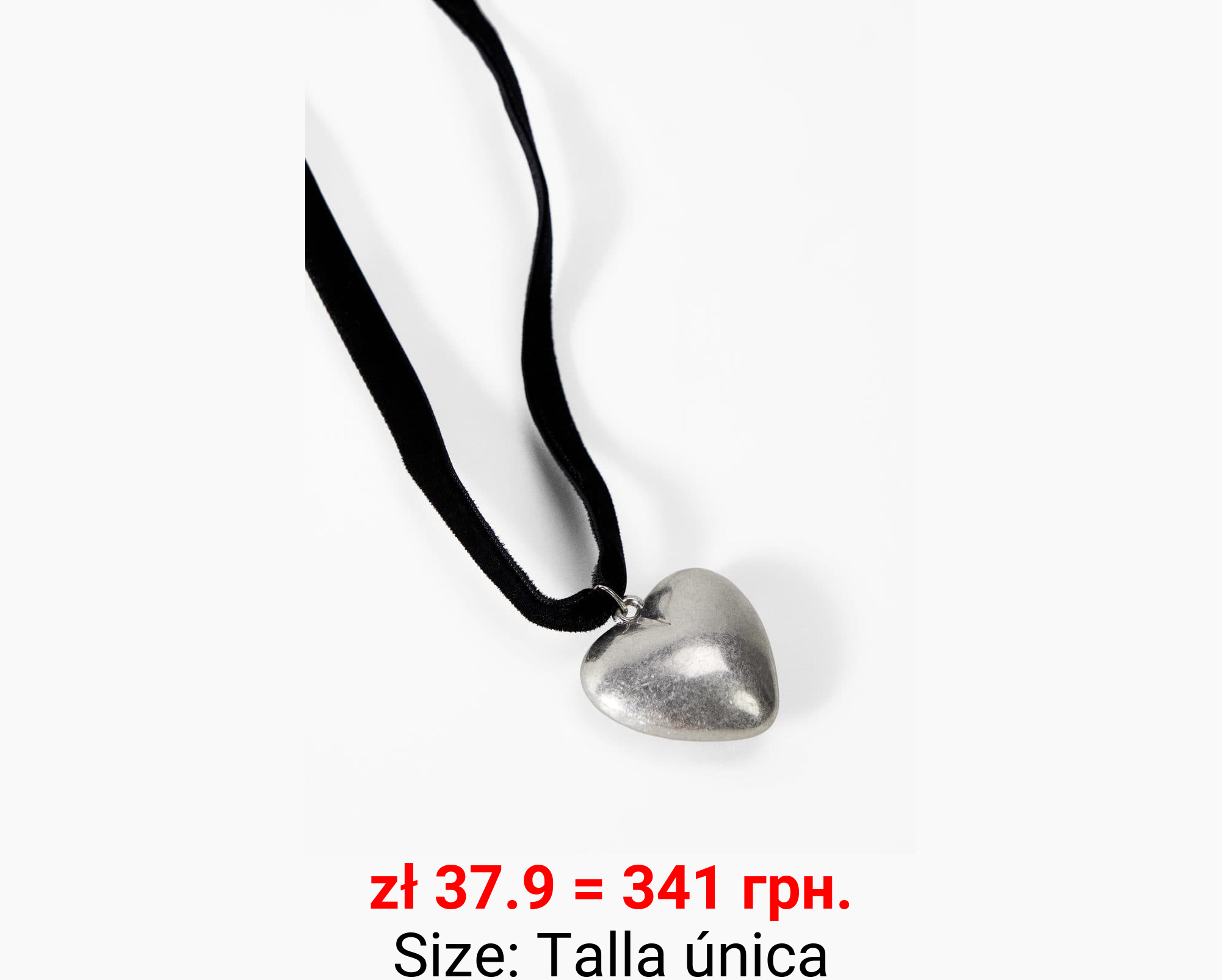 Collar terciopelo colgante corazón