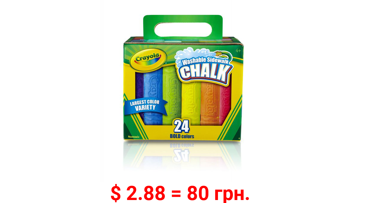 Crayola Washable Sidewalk Chalk In Assorted Colors, 24 Count