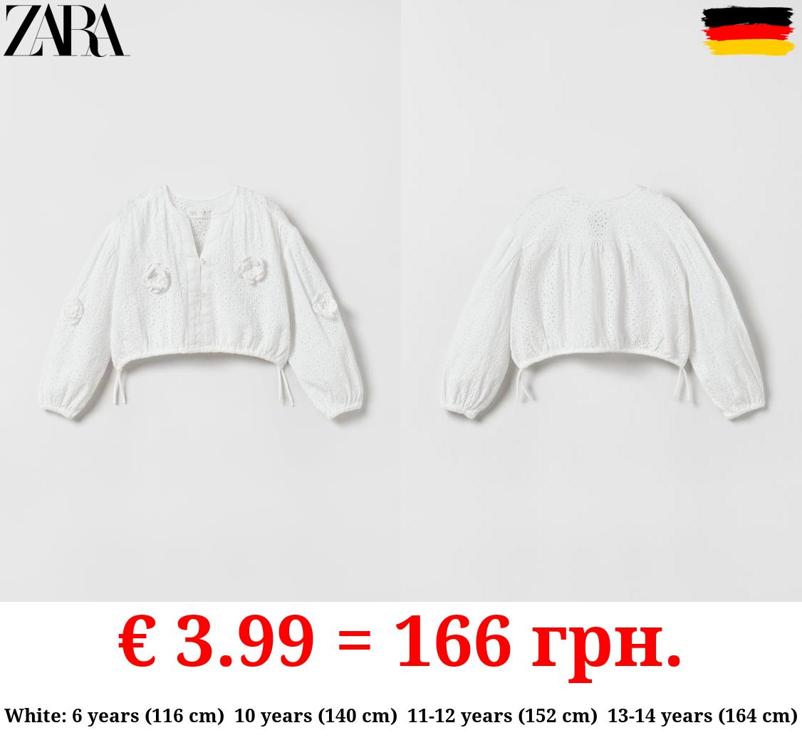 EMBROIDERED BLOUSE WITH CROCHET DETAIL