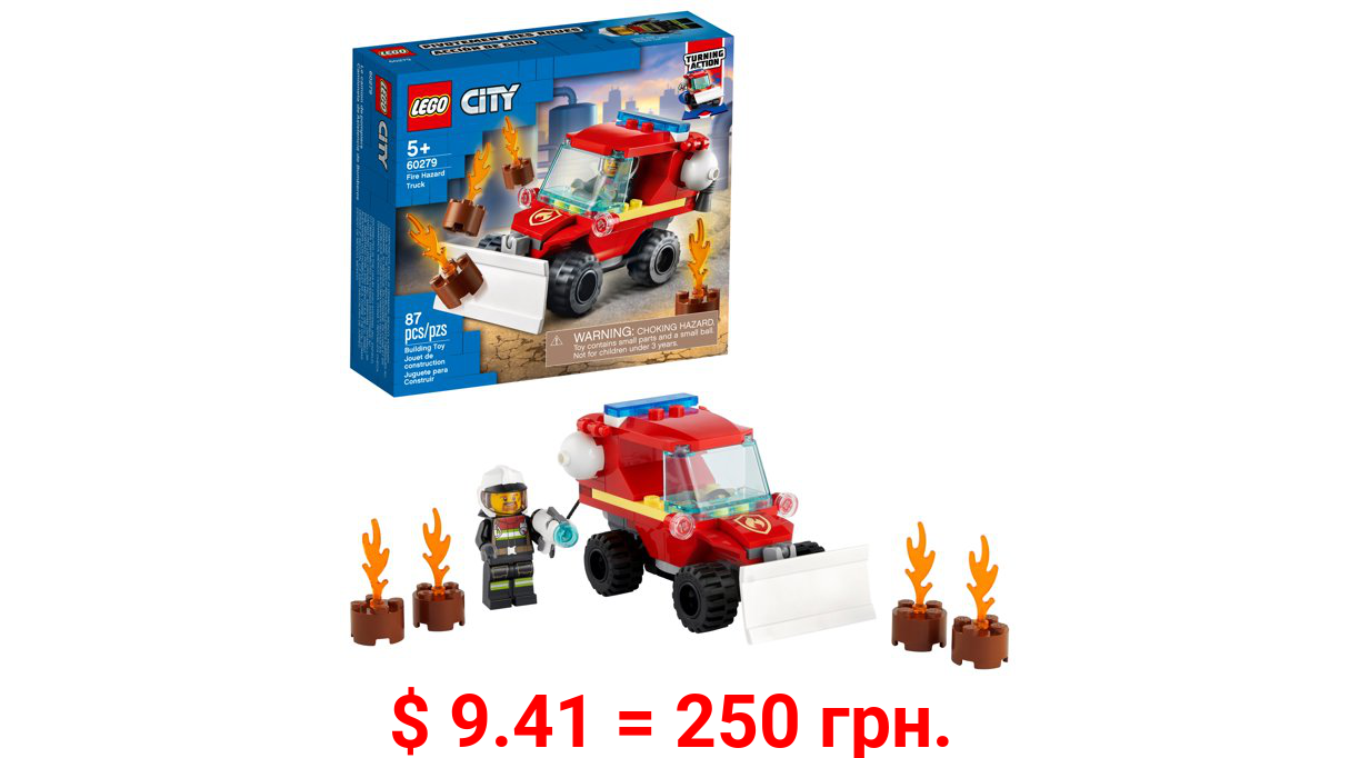 LEGO City Fire Hazard Truck 60279 Building Toy; Firefighter Toy for Kids (87 Pieces)