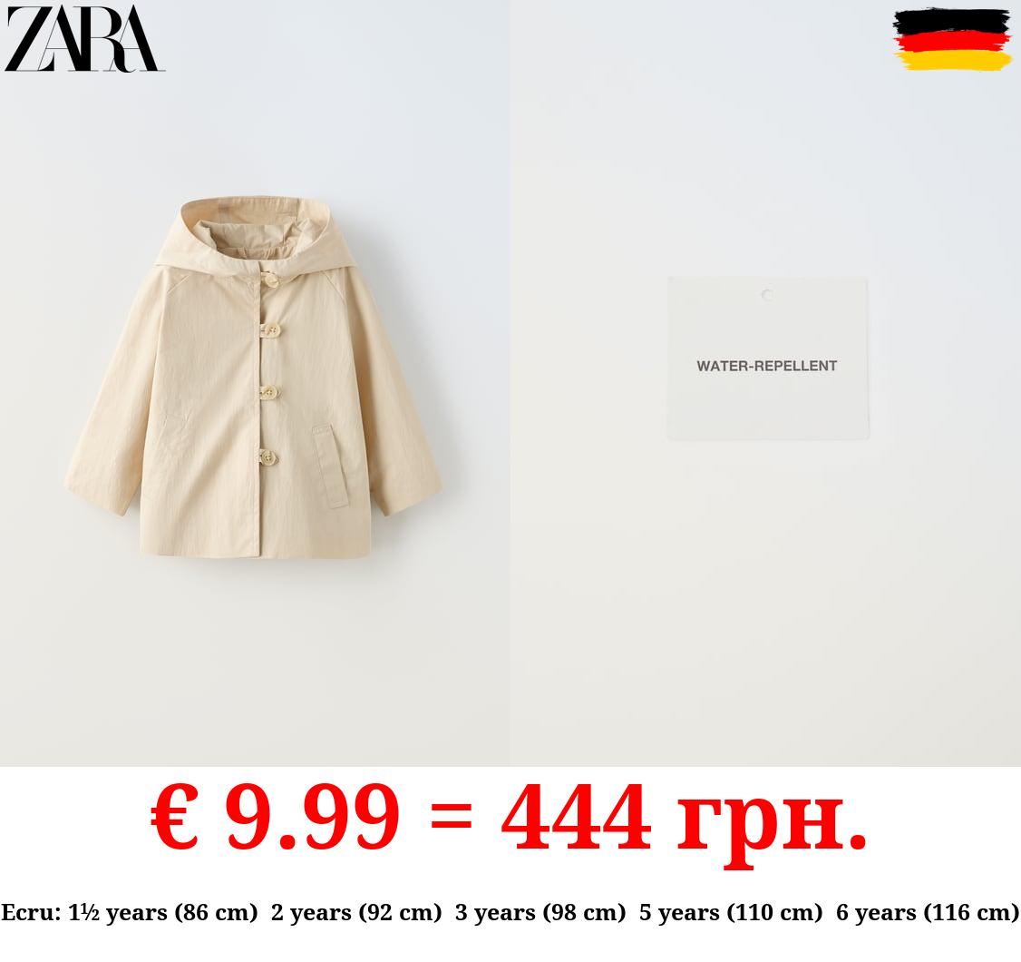 HOODED WATER-REPELLENT BUTTONED PARKA