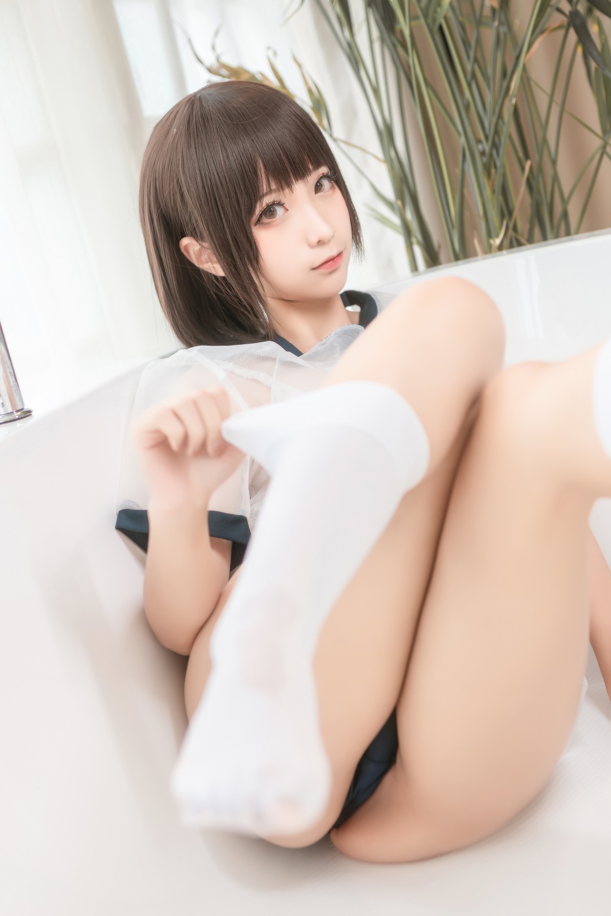 Cosplay 蠢沫沫 Chunmomo 透明体操服 18
