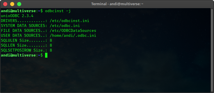 terminal command output