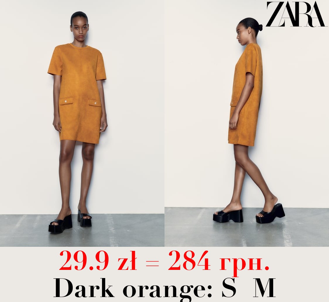 BASIC FAUX SUEDE DRESS