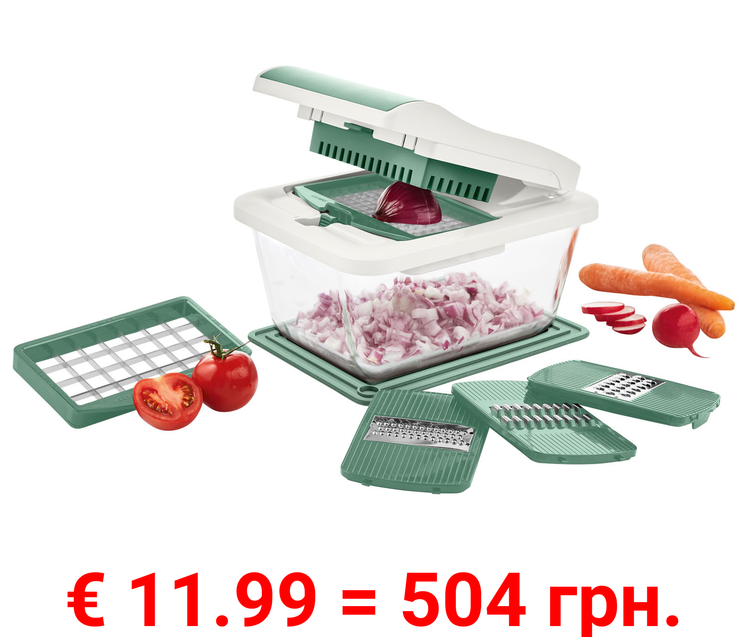 ERNESTO® Multifunktionsschneider, mit Glasbehälter