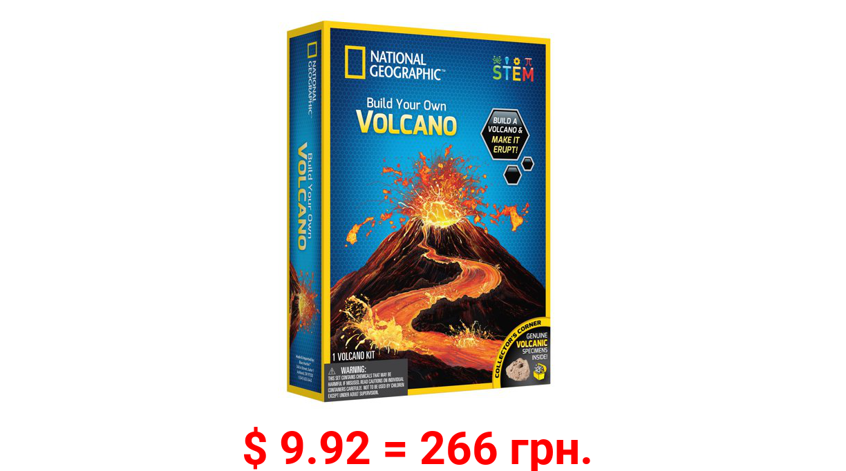 NATIONAL GEOGRAPHIC Volcano Science Kit – Build an Erupting Volcano with This Volcano Kit for Kids, Multiple Eruption Experiments to Try, Great for Science Projects