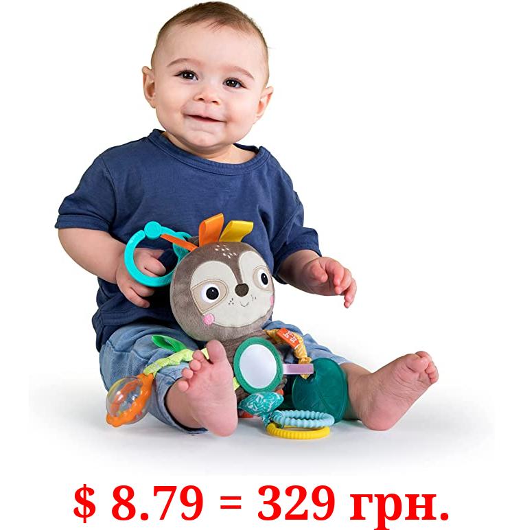 Bright Starts Playful Pals Take Along Activity Toy, Sloth, Newborn +