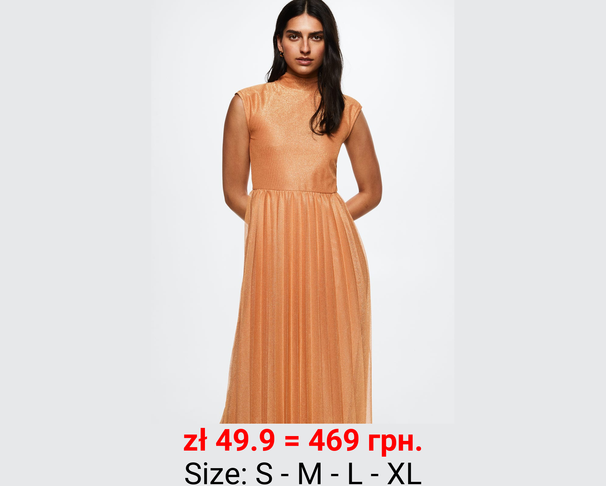 Vestido plisado lurex