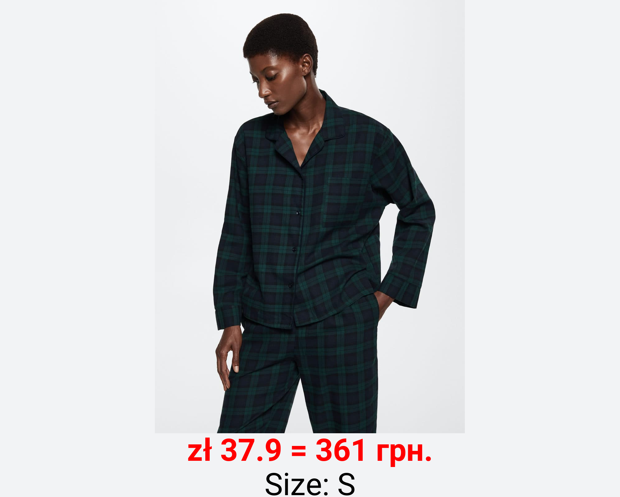 Camisa pijama cuadros franela