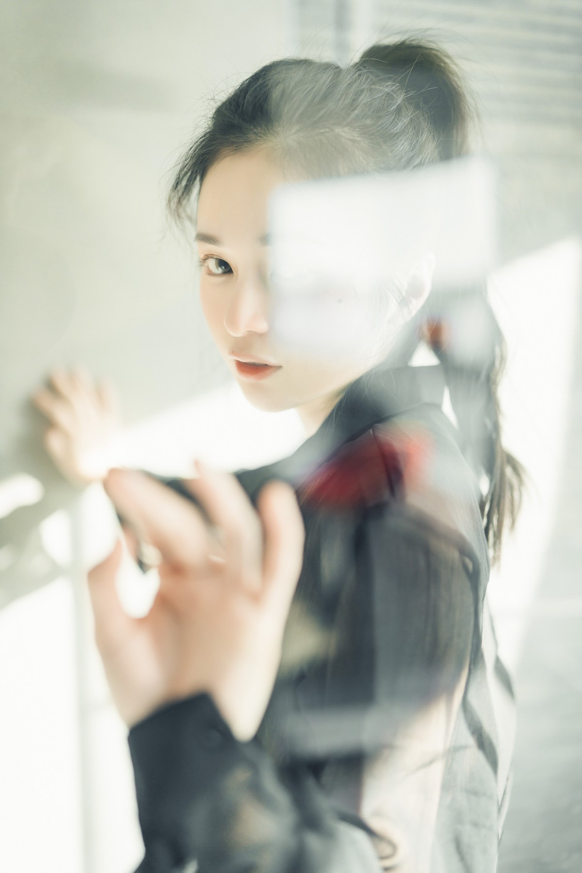 JVID精品 🔞仙仙辰 透明罩衫 透明駱駝蹄內褲 濕潤黑絲 我的女友 這次有點色😈有點甜 Set.02 8