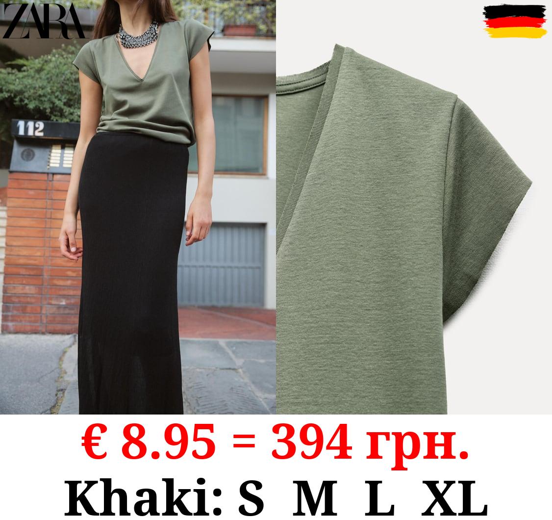 V-NECK COTTON T-SHIRT