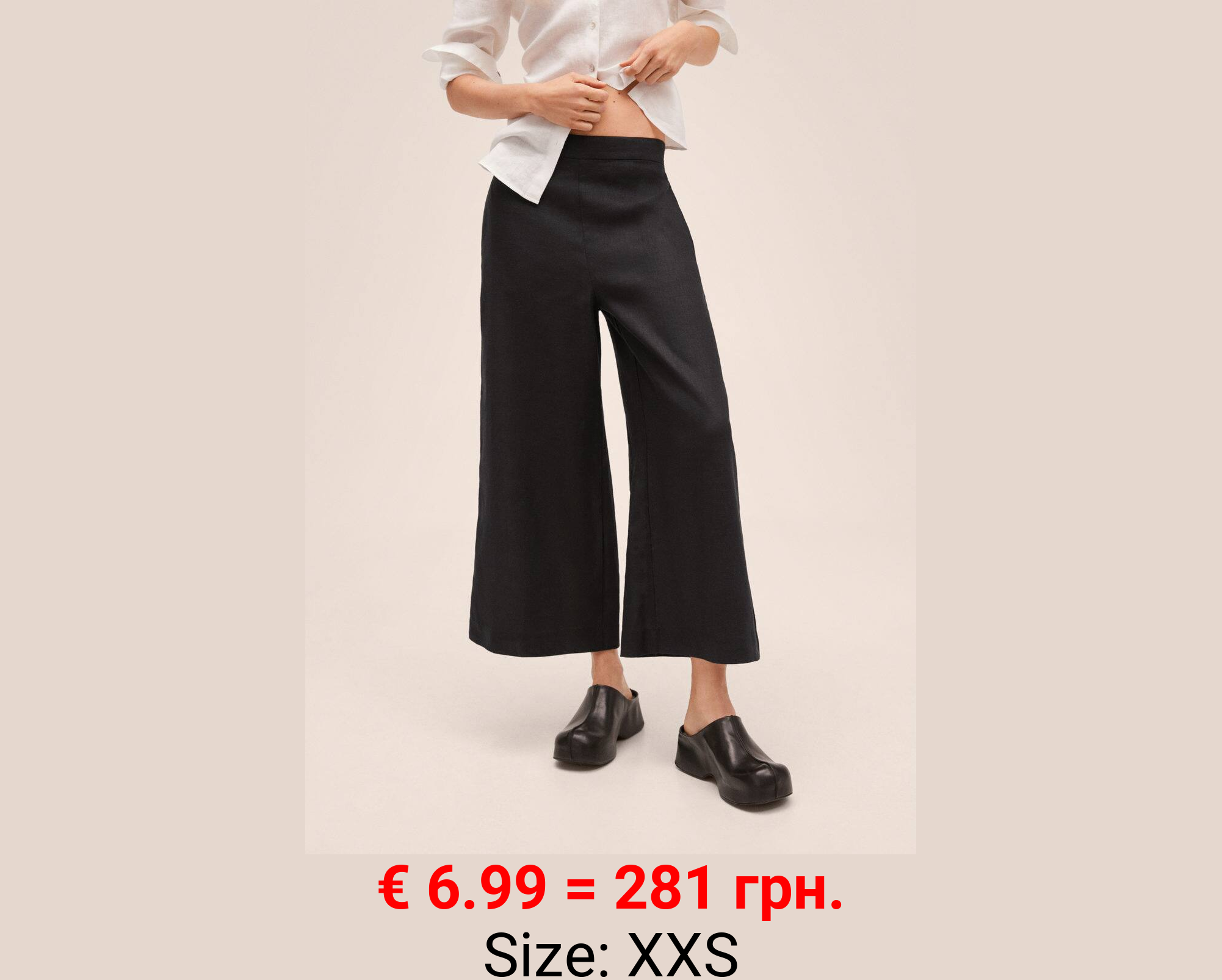 Pantalón culotte 100% lino 