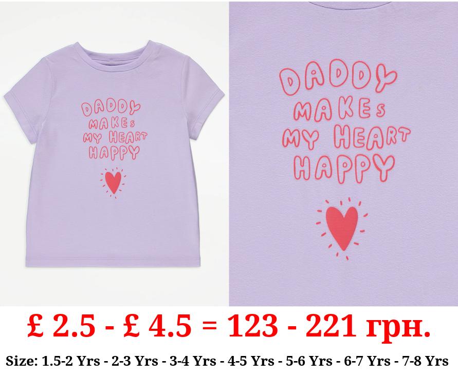 Lilac Daddy Happy Heart T-Shirt