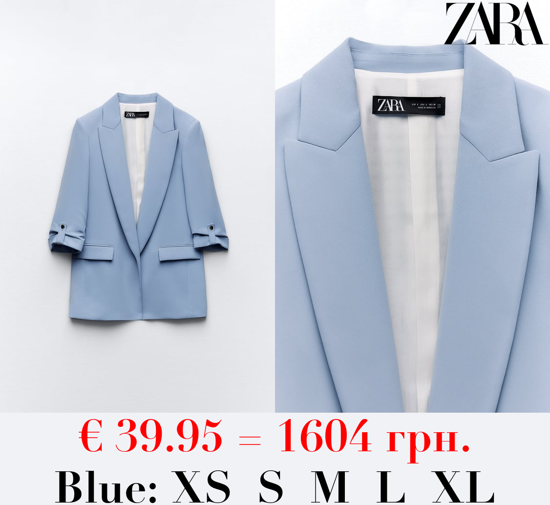 BLAZER WITH ROLLED-UP SLEEVES