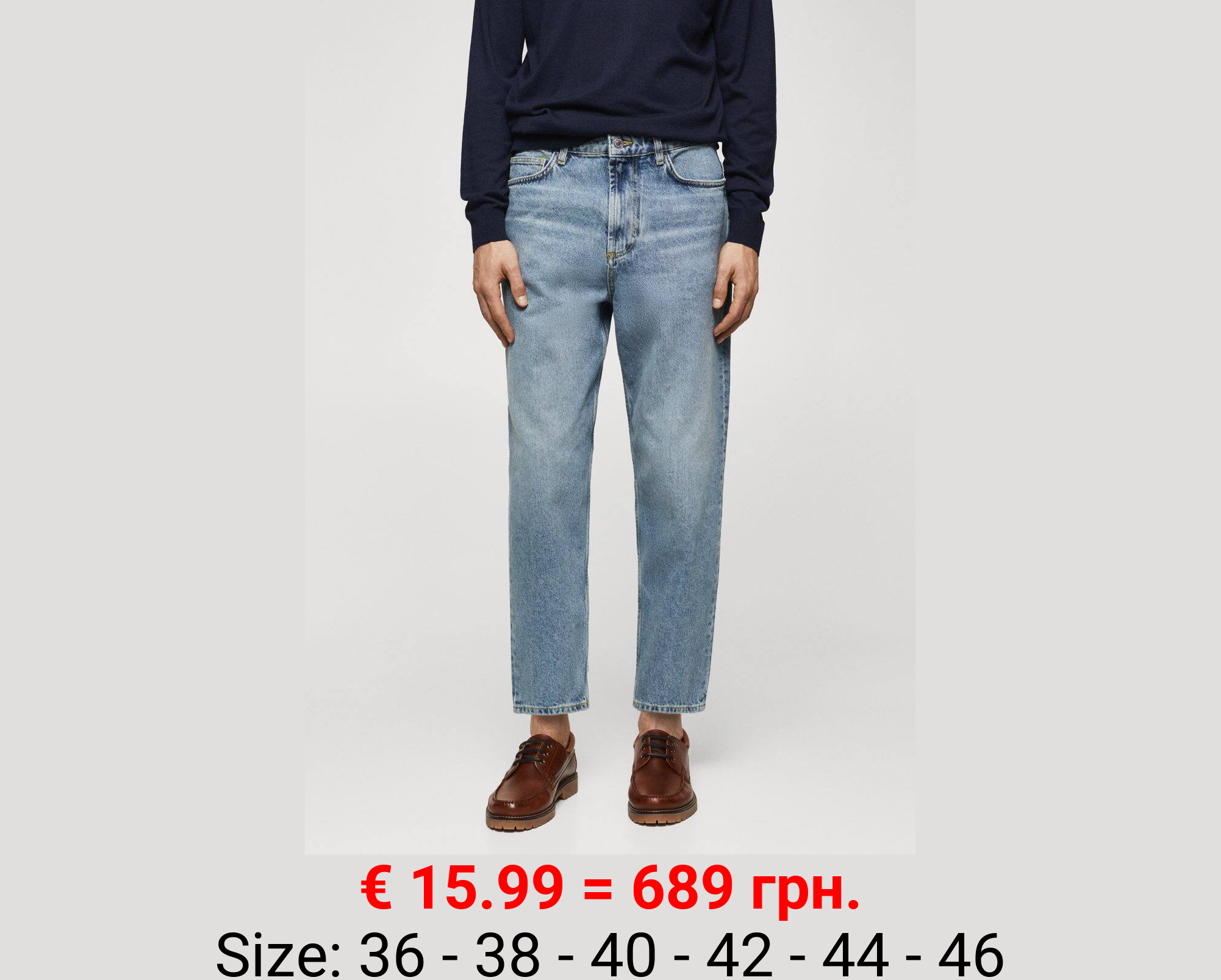 Jeans tapered loose cropped