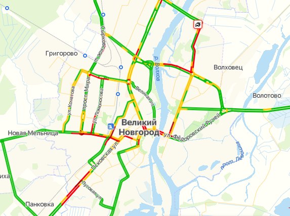 Карта пробок великий новгород