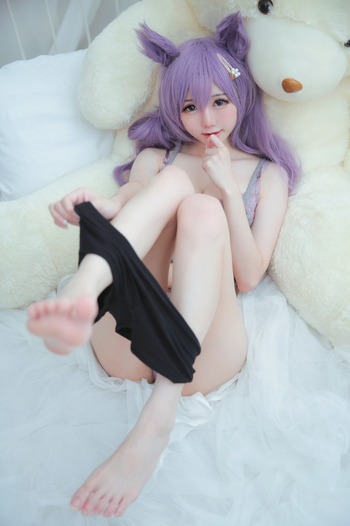 Sally多啦雪 Cosplay Keqing 刻晴 Lingerie Ver. 12
