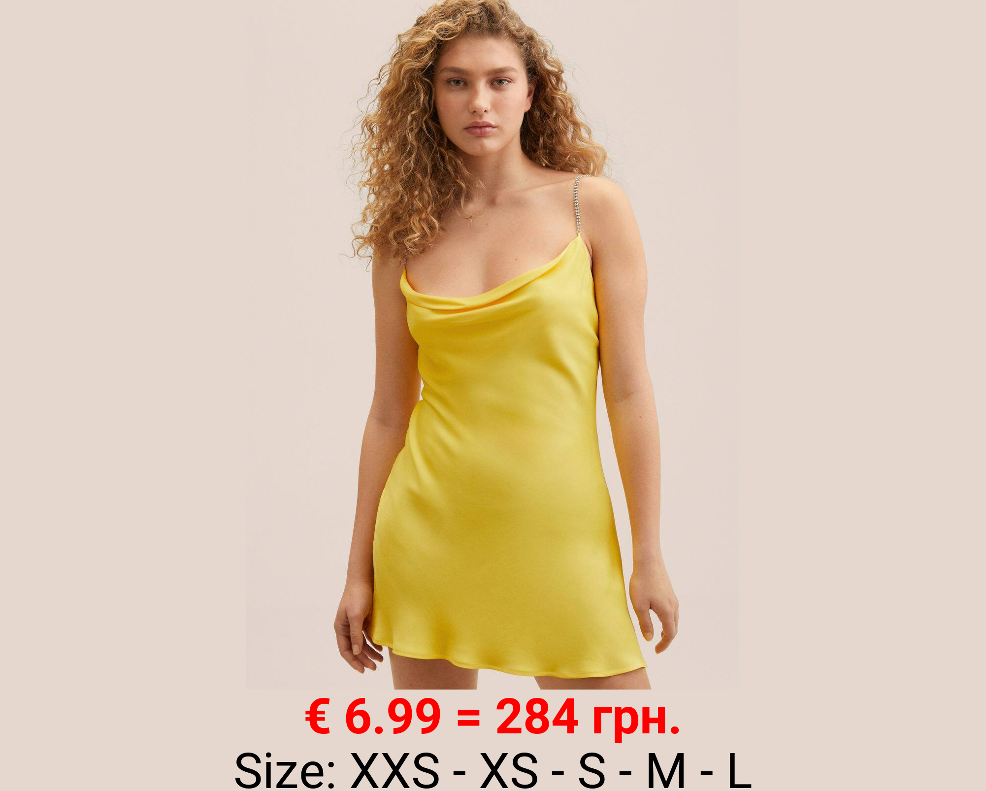 Vestido satinado strass