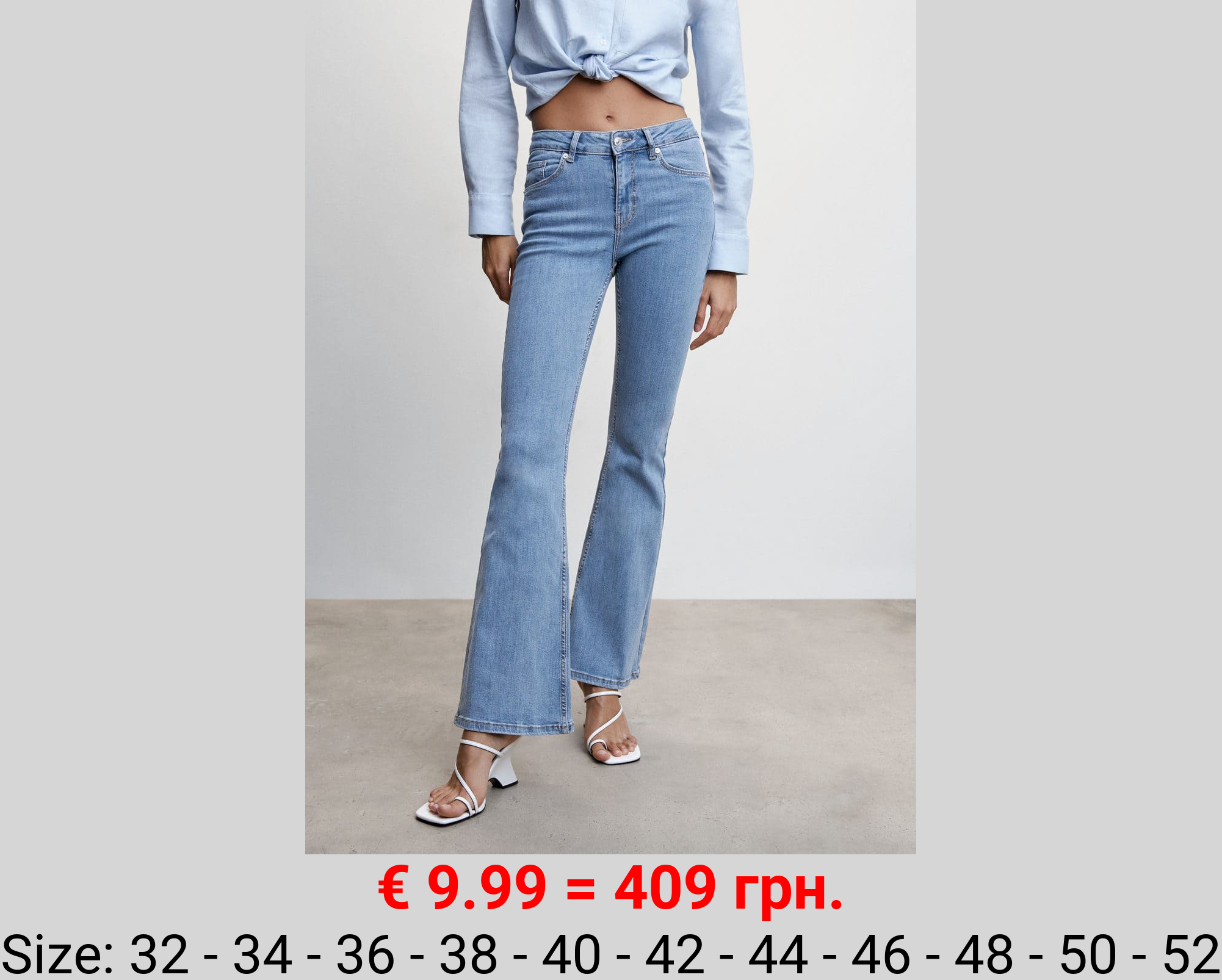 Jeans flare tiro medio