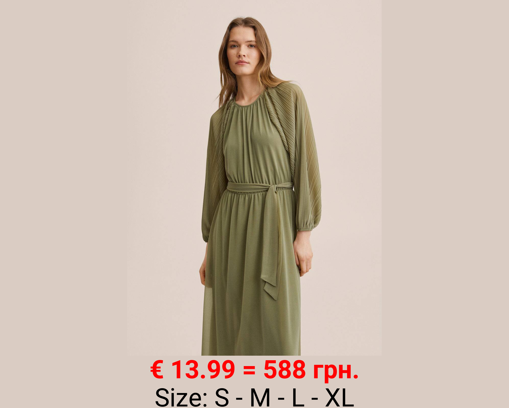 Vestido plisado cinturón