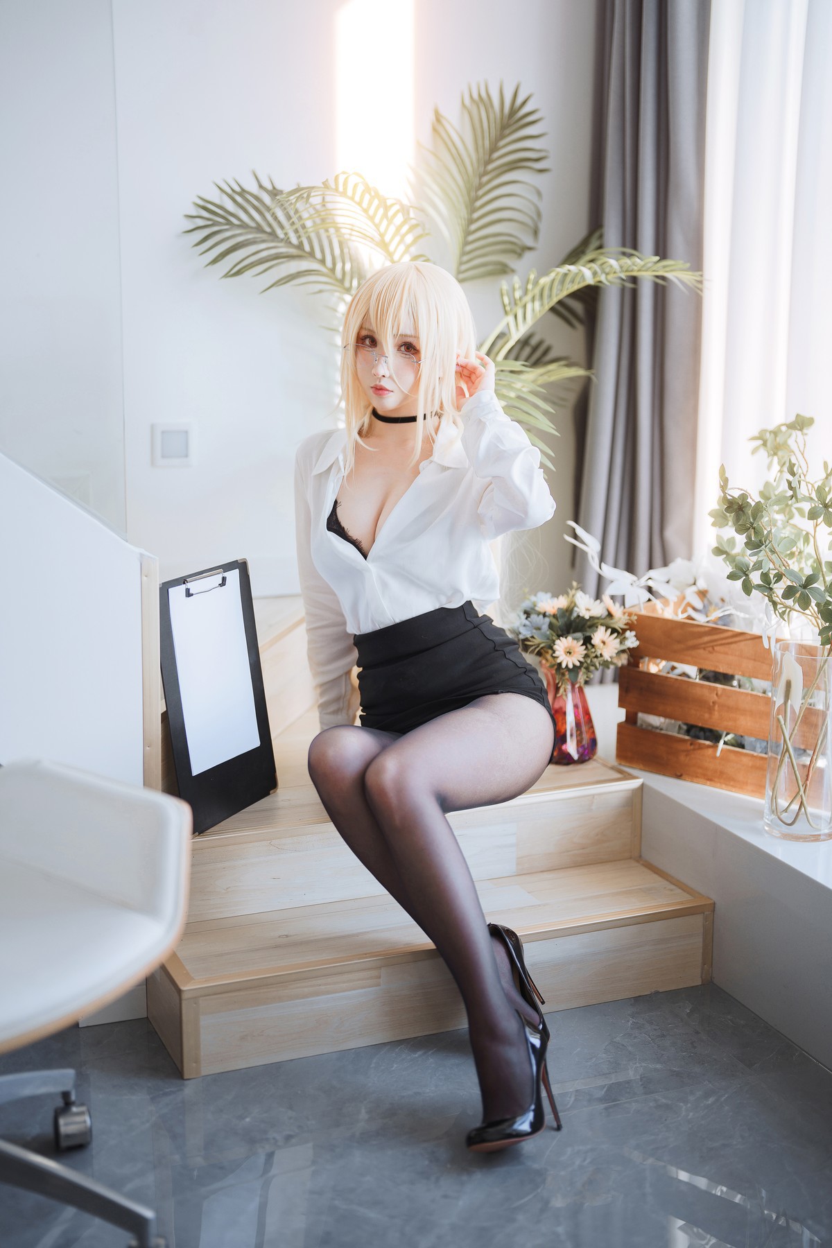 Cosplay rioko凉凉子 碧蓝航线 冤仇 办公室的意外 1