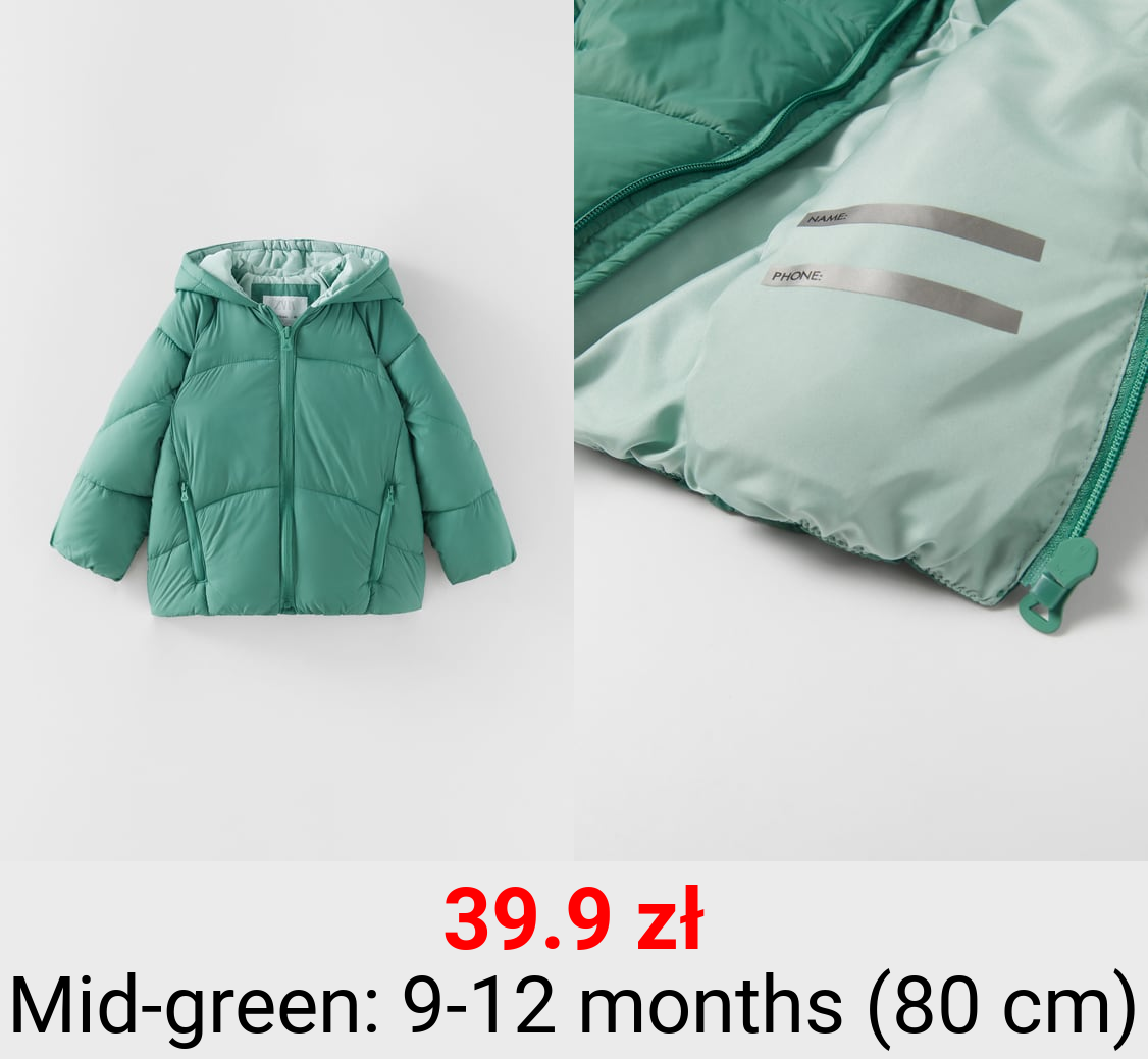 LIGHTWEIGHT WATER-REPELLENT PUFFER JACKET WITH BAG