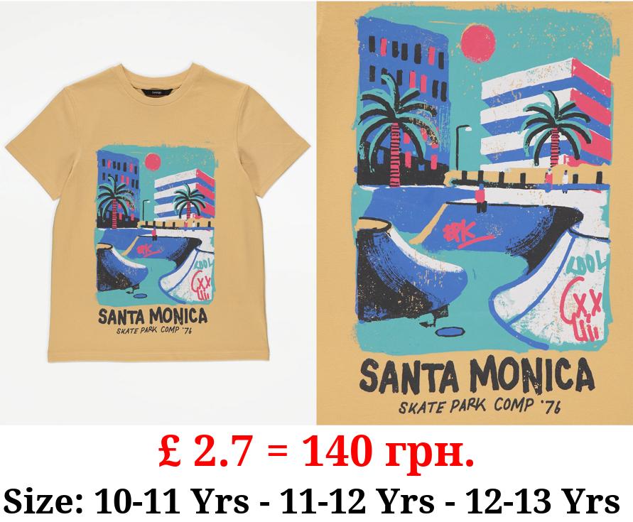Yellow Santa Monica Skate Park T-Shirt