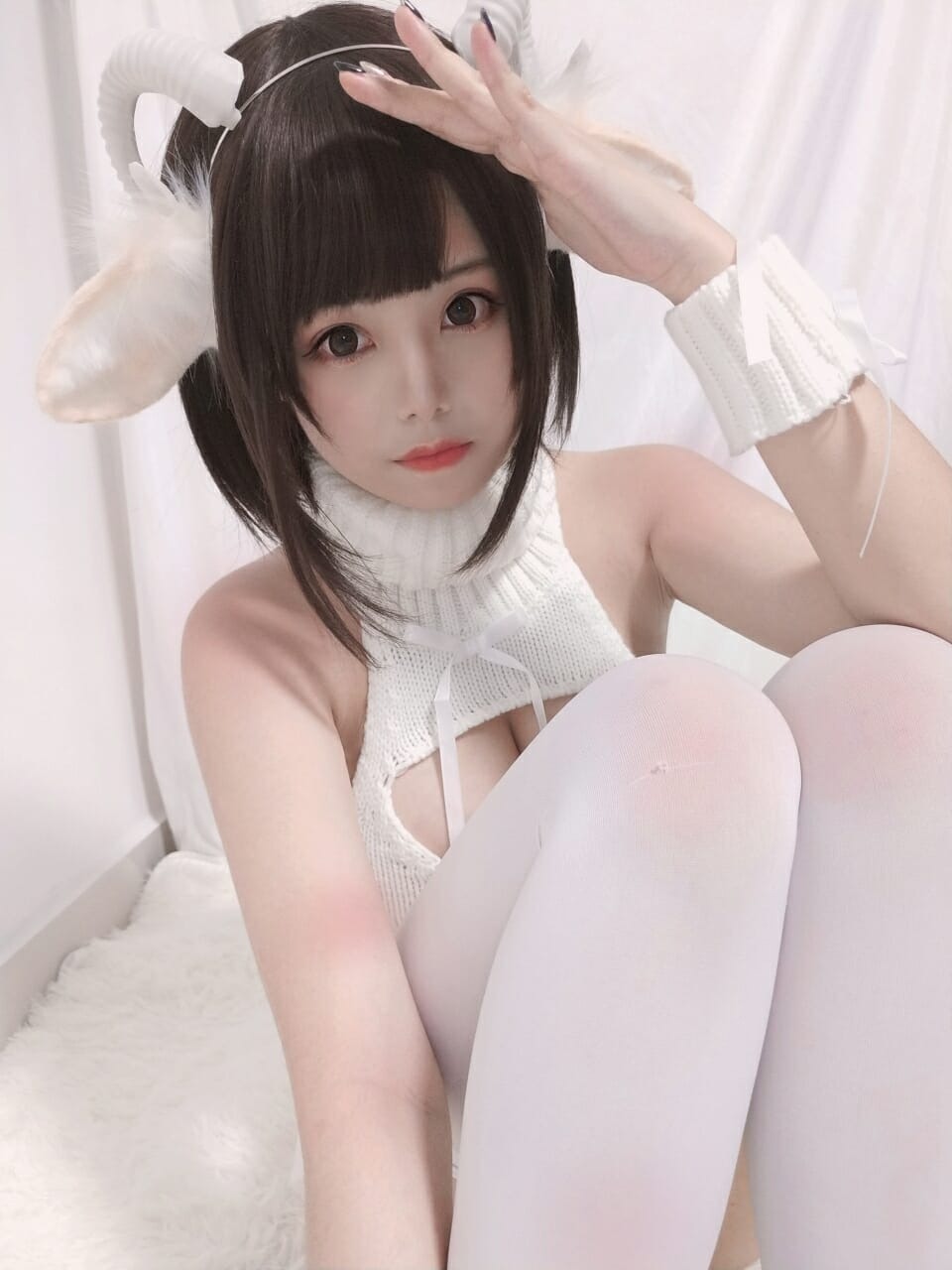 蜜汁猫裘-白丝毛衣[40P3V] 17
