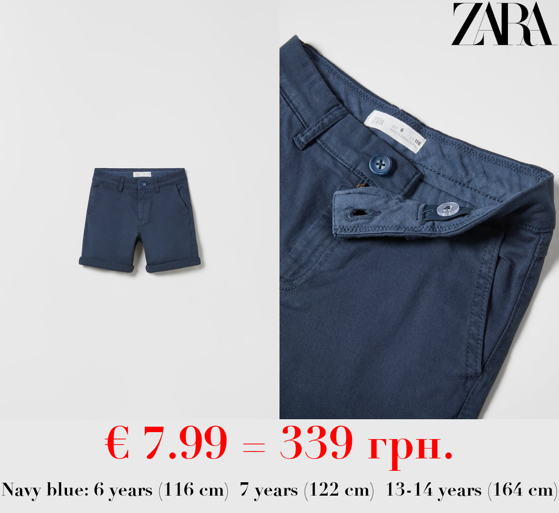 PLAIN CHINO BERMUDA SHORTS