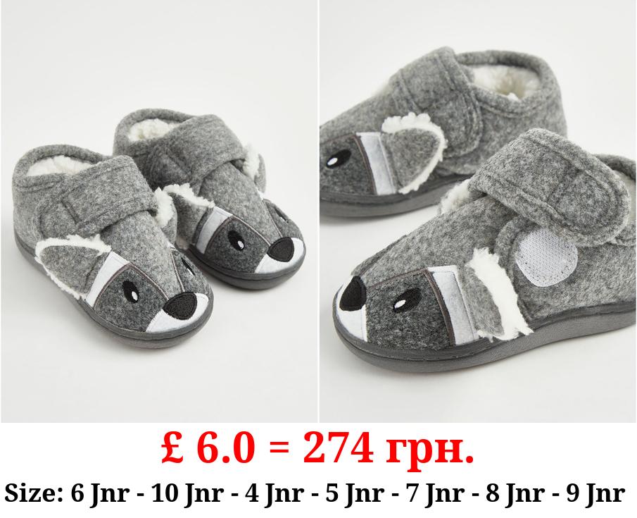 Grey Racoon Cupsole Slippers