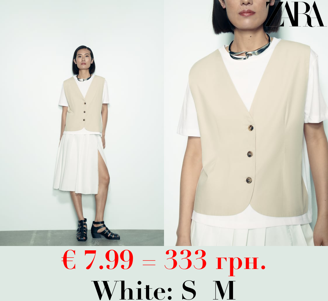 T-SHIRT WITH CONTRAST WAISTCOAT