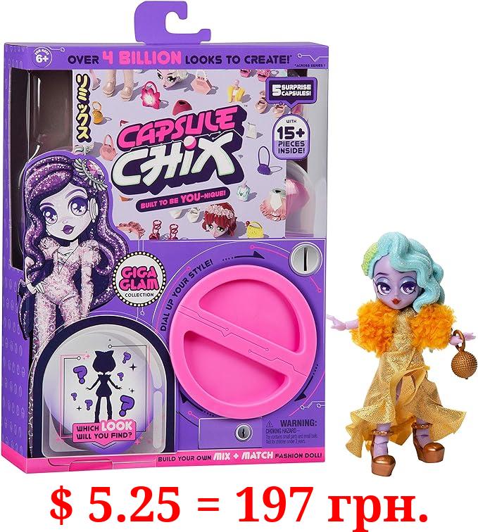 Capsule Chix Giga Glam Collection, 4.5 inch Doll with Capsule Machine Unboxing and Mix and Match Fashions and Accessories