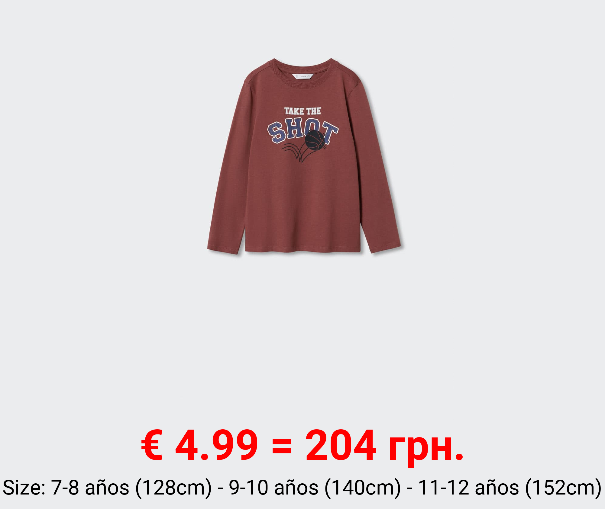 camiseta manga larga estampada