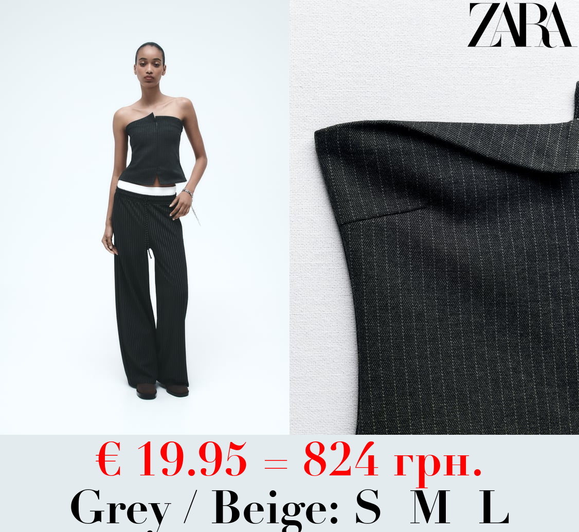 STRAPLESS STRIPED TOP