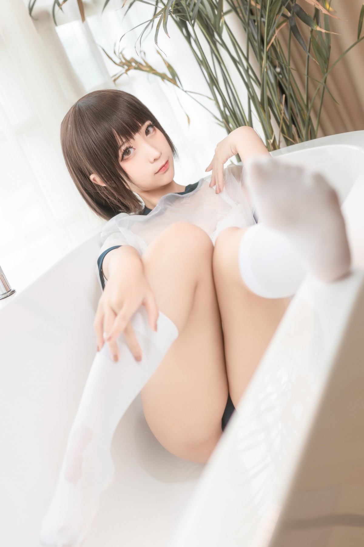 Cosplay 蠢沫沫 Chunmomo 透明体操服 20