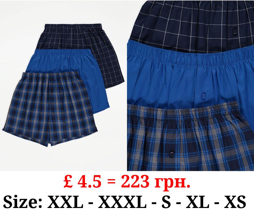 Woven Checked Boxers 3 Pack
