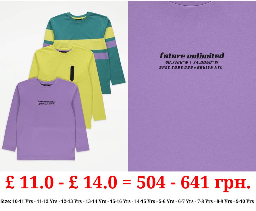 Future Unlimited Long Sleeve Tops 3 Pack