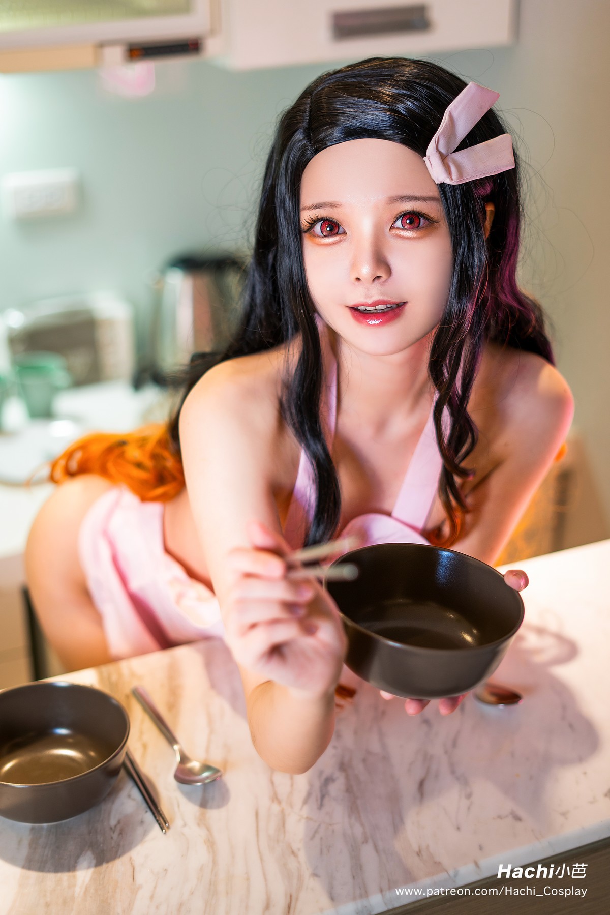 Cosplay Hachi小芭 灶门祢豆子 Nezuko Apron 11