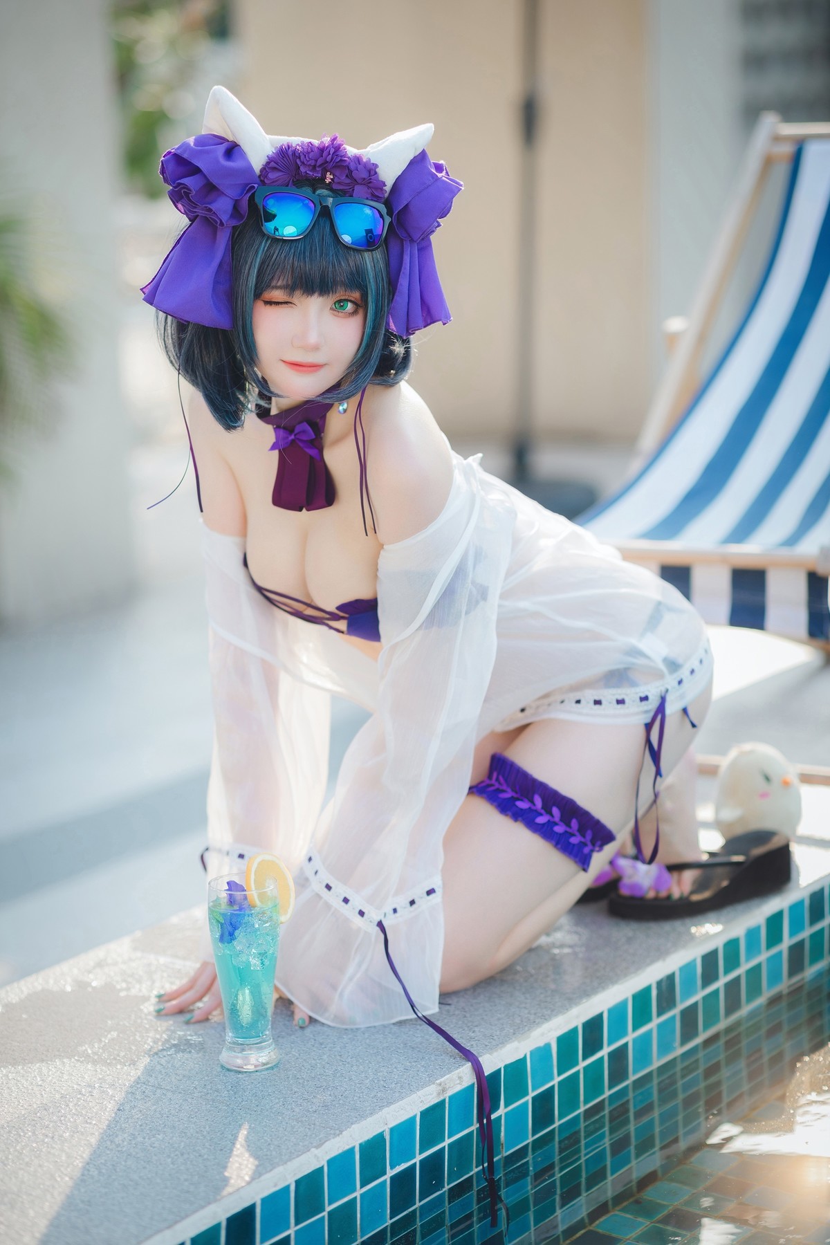 Cosplay 瓜希酱福利 柴郡泳装 23