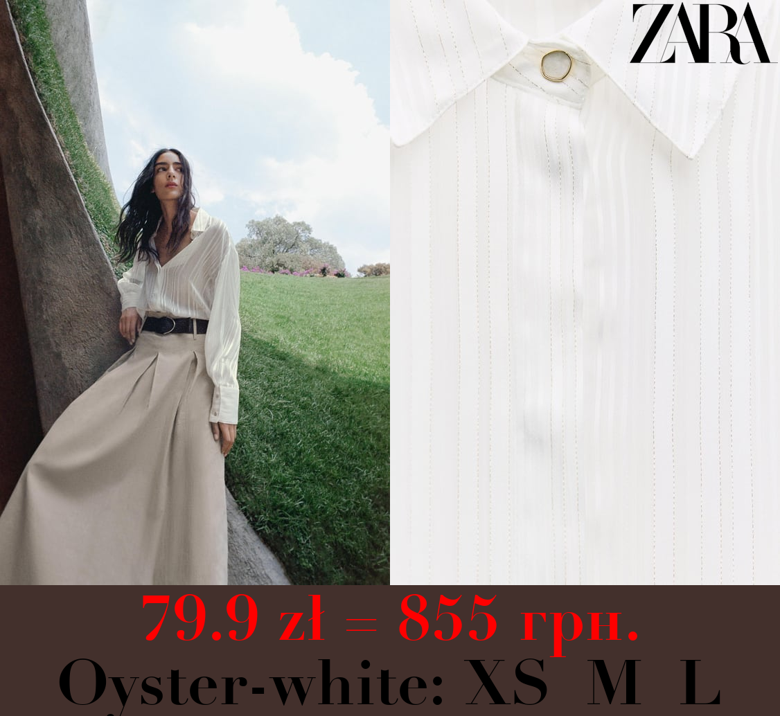 METALLIC THREAD STRIPED SHIRT