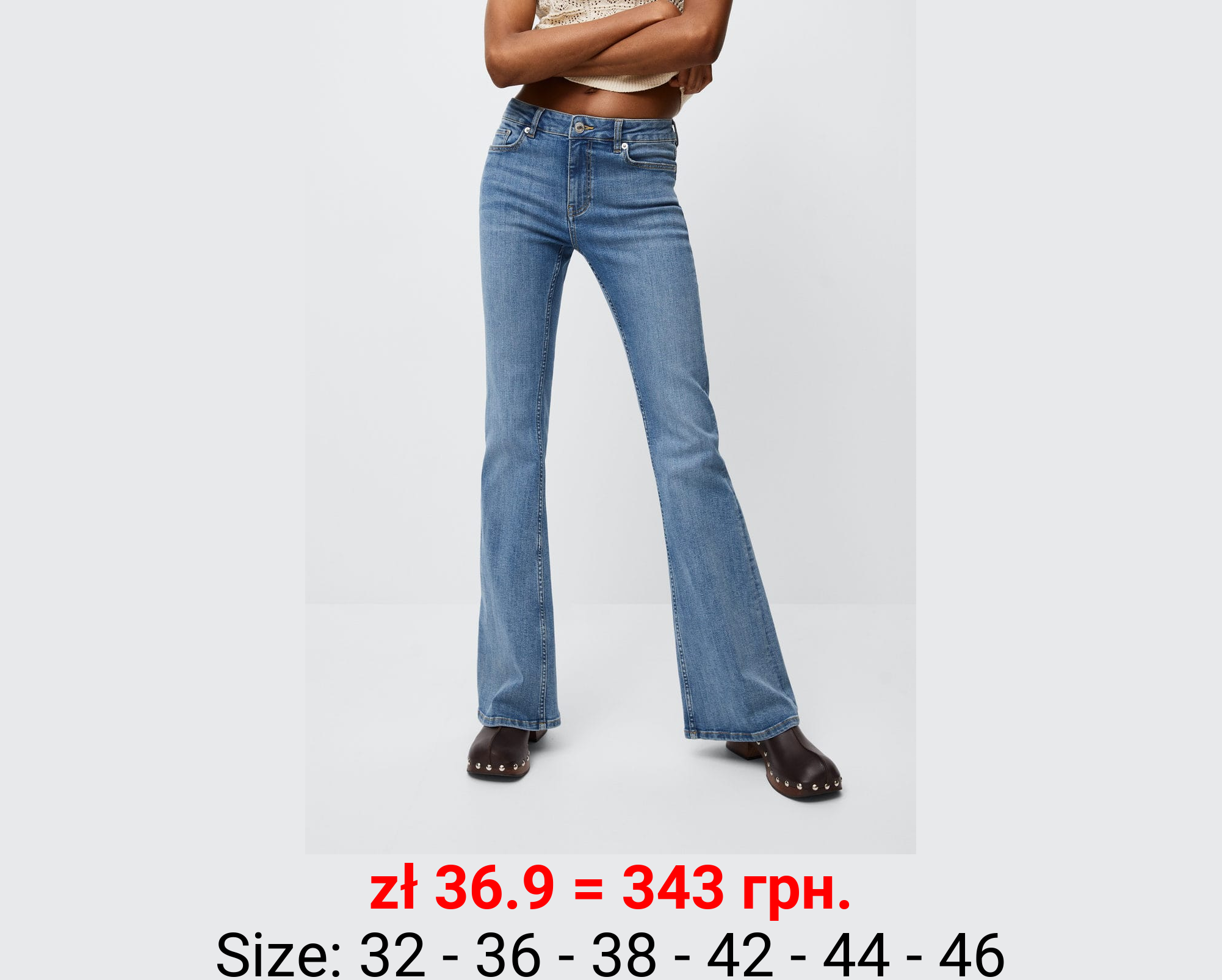 Jeans flare tiro medio