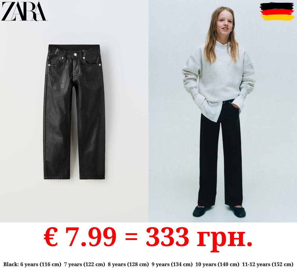 WAXED DENIM TROUSERS