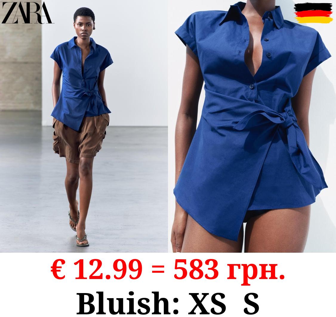 ZW COLLECTION POPLIN SHIRT WITH KNOT DETAIL