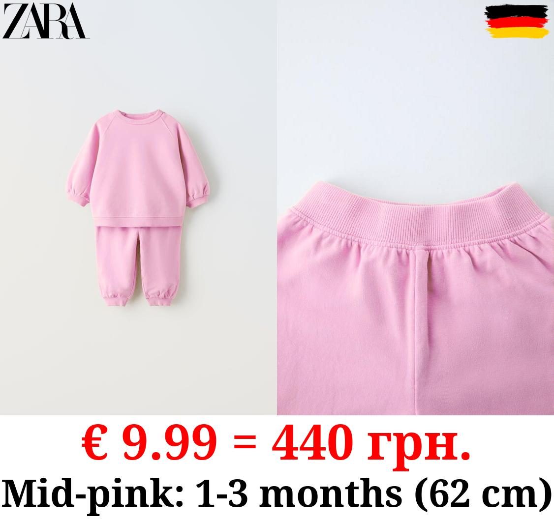 PLAIN PLUSH SWEATSHIRT AND TROUSERS CO-ORD